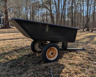 P110 - $50. Garden Cart for Lawn Tractor. Plastic is in good shape!