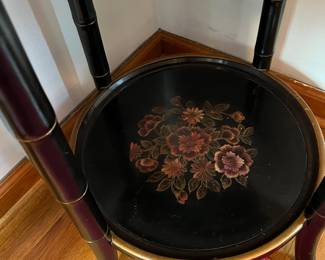 P20 - $85. Oriental Accent Brand Scalloped Side Table. Measures 19.5” deep x 19.5” wide x 29” tall.