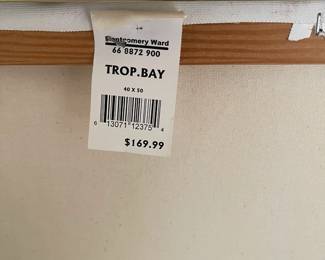 P29 - $65. LARGE Print from Montgomery Ward "Topical Bay"  - please make sure you can move this! Measures 50” wide x 40” tall. Signed Lauren. 