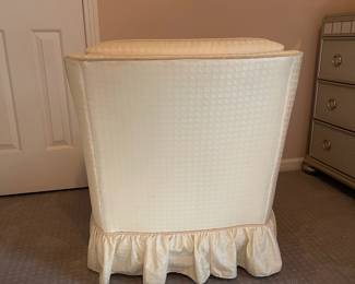 P10 - $30. Upholstered Side Chair. Good vintage condition. Measures 29" wide x 28" deep x 30" tall.
