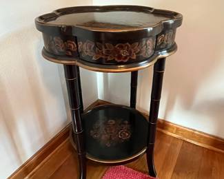 P20 - $85. Oriental Accent Brand Scalloped Side Table. Measures 19.5” deep x 19.5” wide x 29” tall.