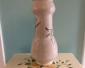 P81 - $20. Pottery Vase. Measures 6” wide x 13” tall.