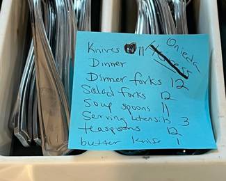 P49 - $65. Onieda Stainless Flatware. Onieda Stainless Flatware. 