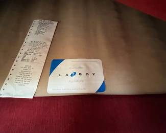 P25 - $100. LaZBoy Sofa. Has some cat damage on the sides. Very comfortable! Measures 87” wide x 37” deep x 32” tall.