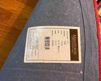 P96 - $175. Postmodern Mahdavis Wool Rug. 6' round. Design 10285. 