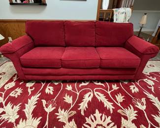 P25 - $100. LaZBoy Sofa. Has some cat damage on the sides. Very comfortable! Measures 87” wide x 37” deep x 32” tall.