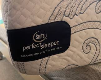 P14 - $250. Queen Size Bed. Had a mattress pad and foam over the mattress. Serta Perfect Sleeper mattress included if you'd like it! Headboard is 60" tall. Footboard is 17" tall. Queen Size Bed. Had a mattress pad and foam over the mattress. Serta Perfect Sleeper included if you'd like it! Headboard is 60" tall. Footboard is 17" tall. 