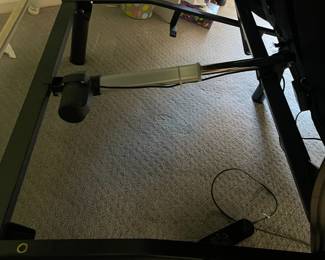 P32 - $350. White Headboard with Adjustable Queen Bed. Frame & Mattress are from Ashley Furniture. Works great!