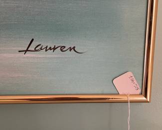 P29 - $65. LARGE Print from Montgomery Ward "Topical Bay"  - please make sure you can move this! Measures 50” wide x 40” tall. Signed Lauren. 