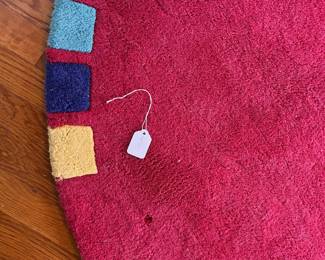 P96 - $175. Postmodern Mahdavis Wool Rug. 6' round. Design 10285. 