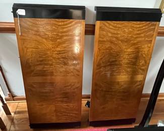 P1 -  $1250. Very good vintage condition! 1970’s Chinoiserie Pagoda Style Dining Table & Eight Chairs From Century Furniture. Designed by Raymond Sobota for the "Chin Hua" Collection. Dining Table (without leaves) Measures 45.5" wide x 75.5" long x 30" tall. 2 Leaves Each Measures 18”. Total Table Length 111”. Six Side chairs. Each Measure 19" X 18" X 40". Two Arm Chairs Each Measure 23" X 21" X 40"