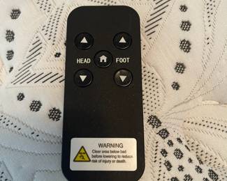 P32 - $350. White Headboard with Adjustable Queen Bed. Frame & Mattress are from Ashley Furniture. Works great!