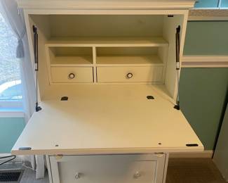 P30 - $125. Drop Front Desk with storage underneath. Was used for jewelry & makeup in a bedroom. Measures 32” wide x 17" deep x 52” tall.
