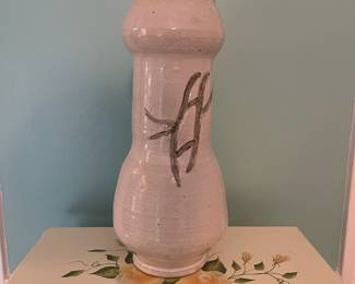 P81 - $20. Pottery Vase. Measures 6” wide x 13” tall.