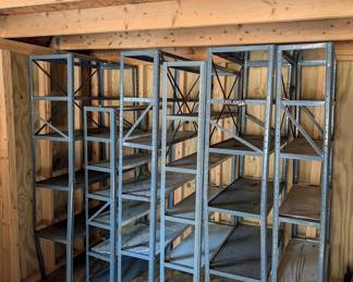 P109 - Lots of Metal Shelving. $20 -$30 each. 