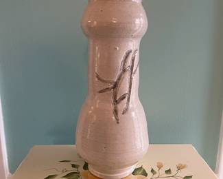 P81 - $20. Pottery Vase. Measures 6” wide x 13” tall.