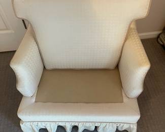 P10 - $30. Upholstered Side Chair. Good vintage condition. Measures 29" wide x 28" deep x 30" tall.