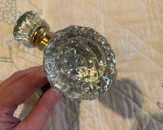 P74 - $30. PAIR of Antique Glass Door Knobs. 