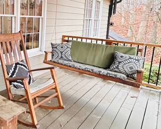 Hanging swings and porch rockers 