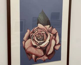 LOWELL BLAIR NESBITT (AMERICAN, 1933-1993) LITHOGRAPH & SILKSCREEN ON PAPER, 1973, "ROSE"