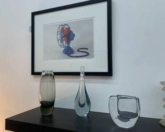 Swedish glass and Max Shuster photography print