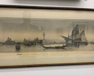 EC Jost etching Venice Canal