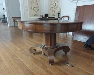 013 – Double Pedestal Oval Dining Room Table with 4 leaves (24" each), closed – 47 x 30