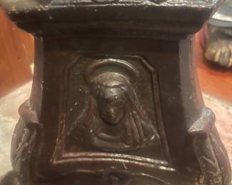 Three Tall Cast Iron French Alter Candle Holders 