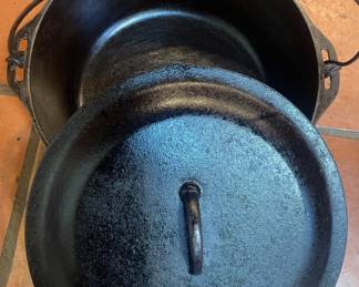 Large Vintage #12 Cast Iron Dutch Oven with Lid