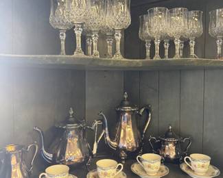 Crystal and silver plate 