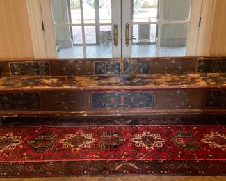 Early 9 foot European painted bench