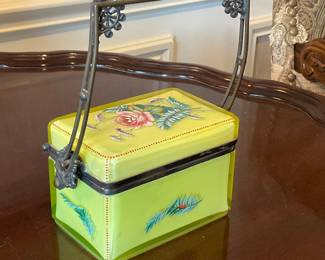 Vaseline glass box from Annesdale Mansion