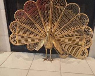  vintage brass peacock fireplace screen in great condition. 