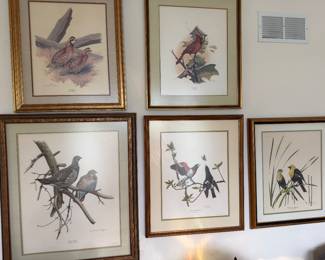  Wild Life, Bird Artists. Pencil Signed Framed Prints