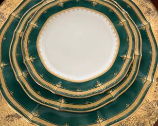 Vintage Noritake Solemn Emerald, 5 Piece Place Setting