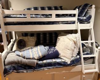 White Bunk Bed Set/Storage