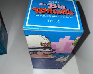 vintage Avon "The Big Whistle" Tai Winds After Shave decanter, packaged in its original box