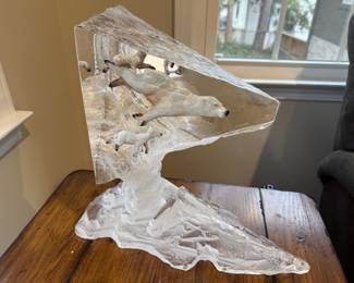 Stunning Polar Bear Acrylic Sculpture