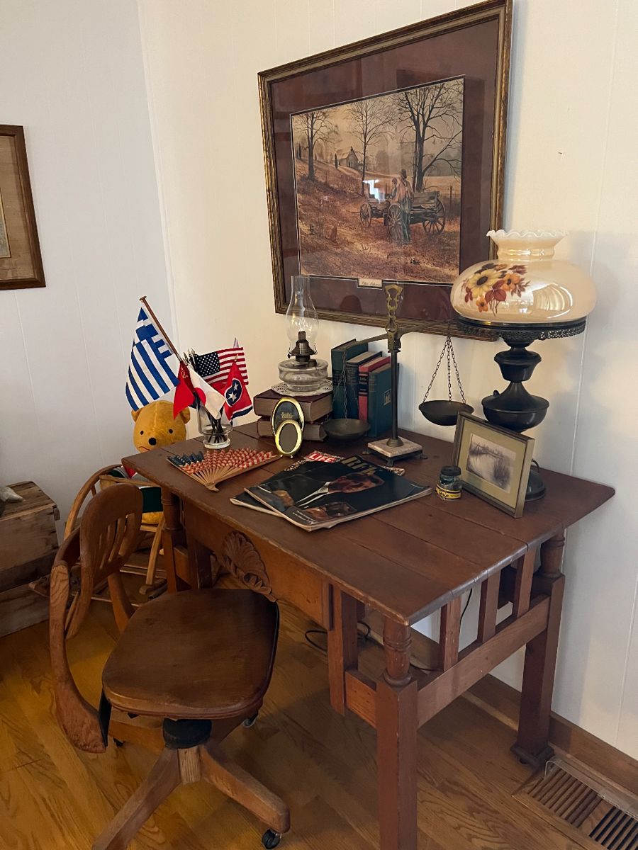 Mission Oak Desk and chair 