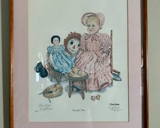 Two for Tea dolls print 