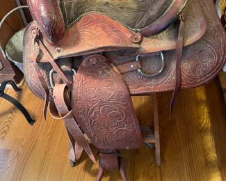 Early leather saddle
