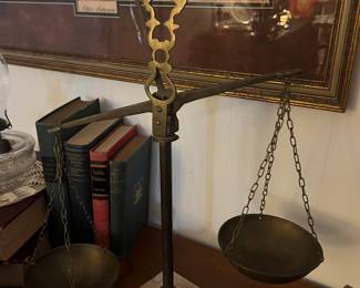 Brass and marble lawyers scales 