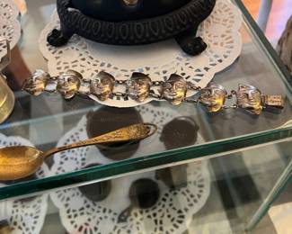 Silver men’s heads bracelet 