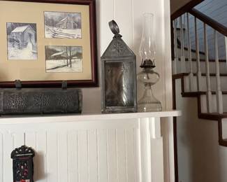 Pierced tin candle holder 