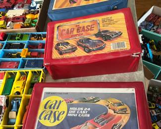 Cases with matchbox and lesney cars 