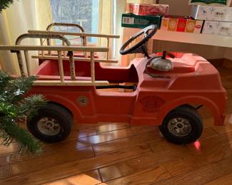 Pedal car fire engine hard plastic 