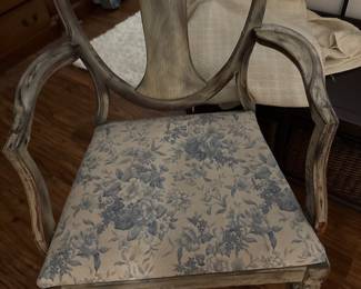 Chalk Painted Vintage Chair New Seat