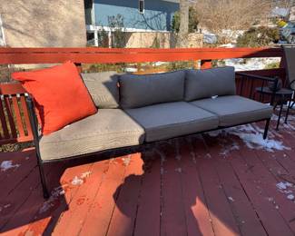 Courtyard Creations Outdoor Patio 3-Seat Sofa with Aluminum Base 