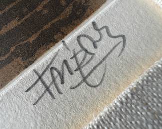 Framed Original Etching "Apex Print" Signed Johnny Friedlaender - Edition 185/225 (14-1/2"W x 20-1/2"H)