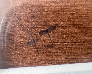 Framed Original Mixed Medium Abstract on Paper Signed AJ (15"W x 14"H)